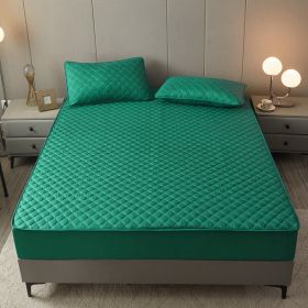 Cotton Clip Bed Hat Simple Solid Color Hotel Simmons All-inclusive Bed Cover (Option: Green-90cmx200cm)