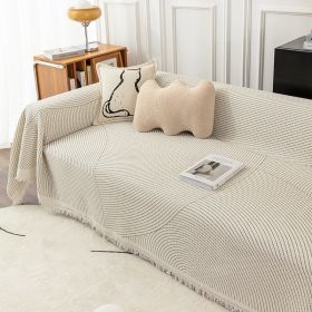 Striped Sofa Towel Anti-cat Scratch Protector Multi-function Blanket (Option: Secret Garden-180x380cm)