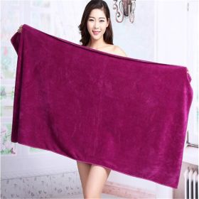 Large Cotton Absorbent Quick Drying Lint Resistant Towel (Option: Wine Red-100x120cm)