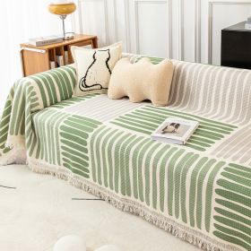Striped Sofa Towel Anti-cat Scratch Protector Multi-function Blanket (Option: Four Seasons trains-180x130cm)