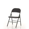 Steel Folding Chair (4 Pack), Black and Beige