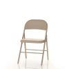 Steel Folding Chair (4 Pack), Black and Beige