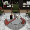 Living room triangle 12mm tempered glass solid wood base coffee table