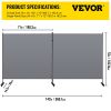 VEVOR Office Partition Room Divider Wall w/Thicker Non-See-Through Fabric Office Divider Steel Base Portable Office Walls Divider Cream Room Partition