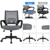 Office Computer Desk Chair Gaming-Ergonomic Mid Back Cushion Lumbar Support with Wheels Comfortable Blue Mesh Racing Seat Adjustable Swivel Rolling Ho