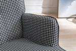 35.5 inch Rocking Chair, Soft Houndstooth Fabric Leather Fabric Rocking Chair for Nursery, Comfy Wingback Glider Rocker with Safe Solid Wood Base for