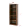 5-Shelf Bookcase with Adjustable Shelves, Canyon Walnut