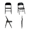 Steel Folding Chair (4 Pack), Black and Beige