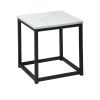 End Table/Side Table/Night Stand;  Upgrade Version with Metal Frame Box - dark brown