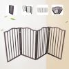 Pet Gate ‚Äì Dog Gate for Doorways;  Stairs or House ‚Äì Freestanding;  Folding ;  Dark brown; Arc Wooden