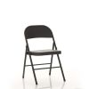 Steel Folding Chair (4 Pack), Black and Beige