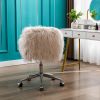 Modern Faux fur home office chair;  fluffy chair for girls;  makeup vanity Chair