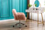 Modern Faux fur home office chair;  fluffy chair for girls;  makeup vanity Chair