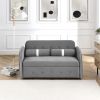 Modern 55.5" Pull Out Sleep Sofa Bed 2 Seater Loveseats Sofa Couch with side pockets, Adjsutable Backrest and Lumbar Pillows for Apartment Office Livi