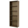 5-Shelf Bookcase with Adjustable Shelves, Canyon Walnut