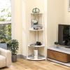 Corner Shelf, 4 Tier Bamboo Corner Bookshelf, 47.2 Inch Tall Bookcase, Open Ladder Book Case, Modern Bookshelf Stand in Living Room, Bedroom, Office,