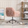 Modern Faux fur home office chair;  fluffy chair for girls;  makeup vanity Chair