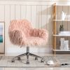 Modern Faux fur home office chair;  fluffy chair for girls;  makeup vanity Chair