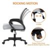 Office Computer Desk Chair Gaming-Ergonomic Mid Back Cushion Lumbar Support with Wheels Comfortable Blue Mesh Racing Seat Adjustable Swivel Rolling Ho