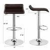 Set of 2 Modern Design Adjustable PU Leather Backless Bar Stools