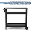 Outdoor Prep Cart Dining Table for Pizza Oven;  Patio Grilling Backyard BBQ Grill Cart