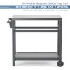 Outdoor Prep Cart Dining Table for Pizza Oven;  Patio Grilling Backyard BBQ Grill Cart