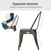 18 Inch Set of 4 Metal Dining Chair with Stackable Design