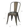 18 Inch Set of 4 Metal Dining Chair with Stackable Design