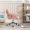 Modern Faux fur home office chair;  fluffy chair for girls;  makeup vanity Chair