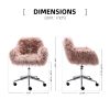 Modern Faux fur home office chair;  fluffy chair for girls;  makeup vanity Chair