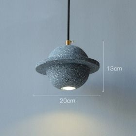 Planet Small Chandelier Red Single Head Bedroom Bedside Lamp (Option: Model A gray blue)