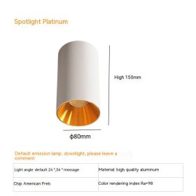 Thigh High Anti-glare Punch Free Ceiling Living Room Aisle Surface Mounted Spotlight (Option: 7W Warm Light 3000K-Platinum)