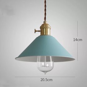 Nordic Macaron Twist Switch Dining Room Copper Chandelier (Option: Sky Blue-Led bulb)