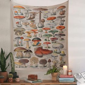 European Retro Mushroom Hanging Cloth Plant Homestay Tapestry (Option: A-150X100CMInstallation package)