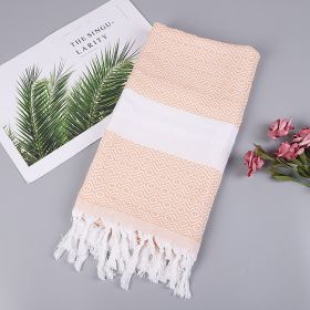 Handmade Tassel Blanket Turkish Beach Towel (Option: 5 14 Light Orange-100x180)