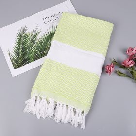 Handmade Tassel Blanket Turkish Beach Towel (Option: 5 11 Lemon Green-100x180)