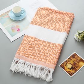 Handmade Tassel Blanket Turkish Beach Towel (Option: 5 5 Orange-100x180)