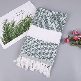 Handmade Tassel Blanket Turkish Beach Towel (Option: 5 13 Army Green-90x180)