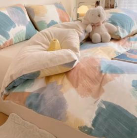 Simple Gradient Color Bed Four Sets Of Cotton Pure (Option: Dream melody-Flat Sheet-1.8m)