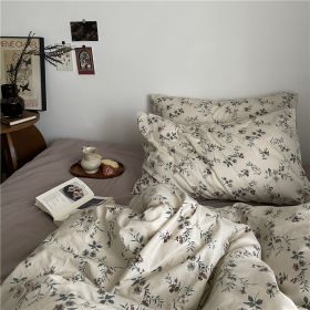 Garden Small Floral Cotton Bed 4-piece Summer Girly Bedding Set (Option: 200cm four piece set-Afternoon Time Floral Pillow)