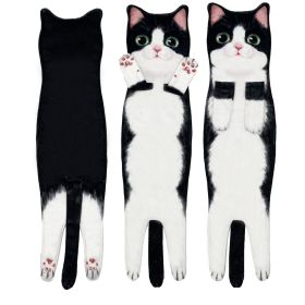 Cartoon Printing Hanging Face Cloth (Option: Black And White Cat)