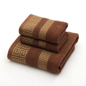 Towels Gift Box Three-piece Set (Option: Brown-Suit)