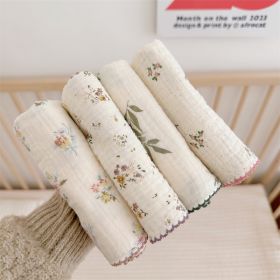 Class A Pure Cotton Gauze Baby Face Towel (Option: Rhododendron Combination-30X30cm)