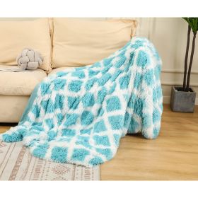 Tie Dyed Winter Double Layer Blanket (Option: Blue Plaid-50X70cm)