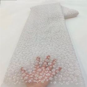 Bubble Beads Tube Embroidery Gown Beads Sequin Sequined Fabric (Option: 7Style-Color-5Yards)