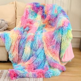 Tie Dyed Winter Double Layer Blanket (Option: Deep Rainbow-50X70cm)