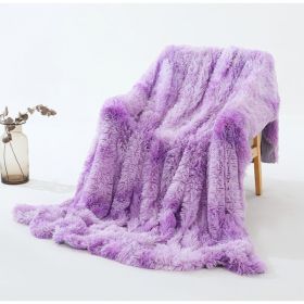 Tie Dyed Winter Double Layer Blanket (Option: Pink Purple-80x120cm)